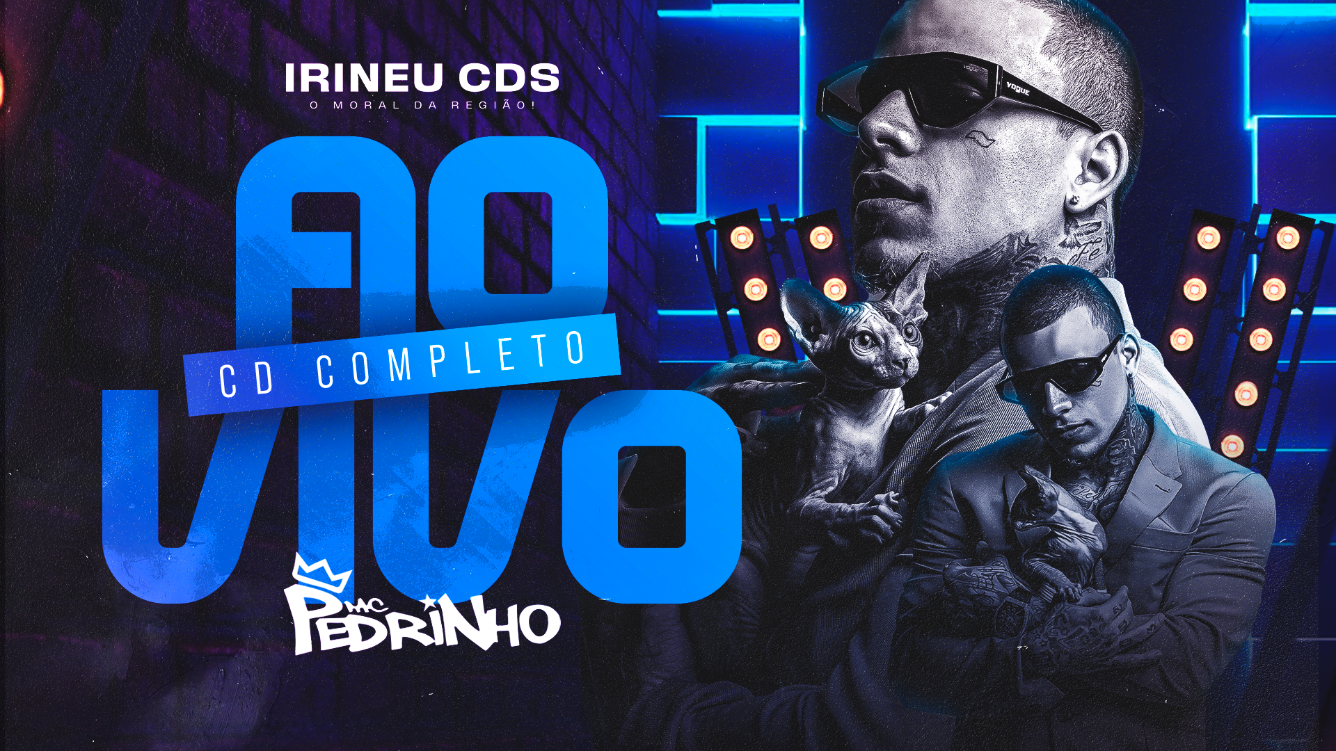STY - FLYER THUMB CAPA CD BANNER YOUTUBE MC PEDRINHO CD COMPLETO AO VIVO PSD EDITÁVEL