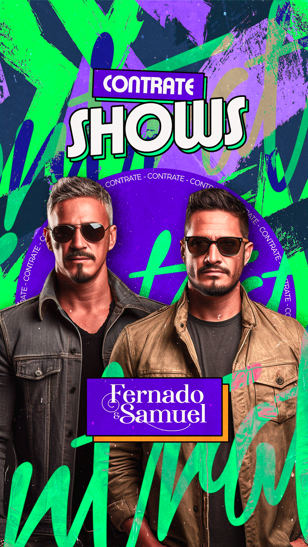 Story Flyer Contrate Shows Fernado Samuel Social Media PSD Editável