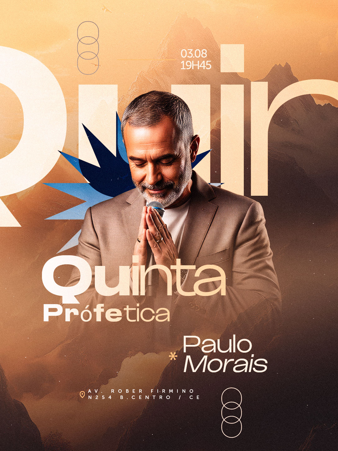 Flyer Gospel Quinta Profética Paulo Morais Evento Religioso PSD Editável
