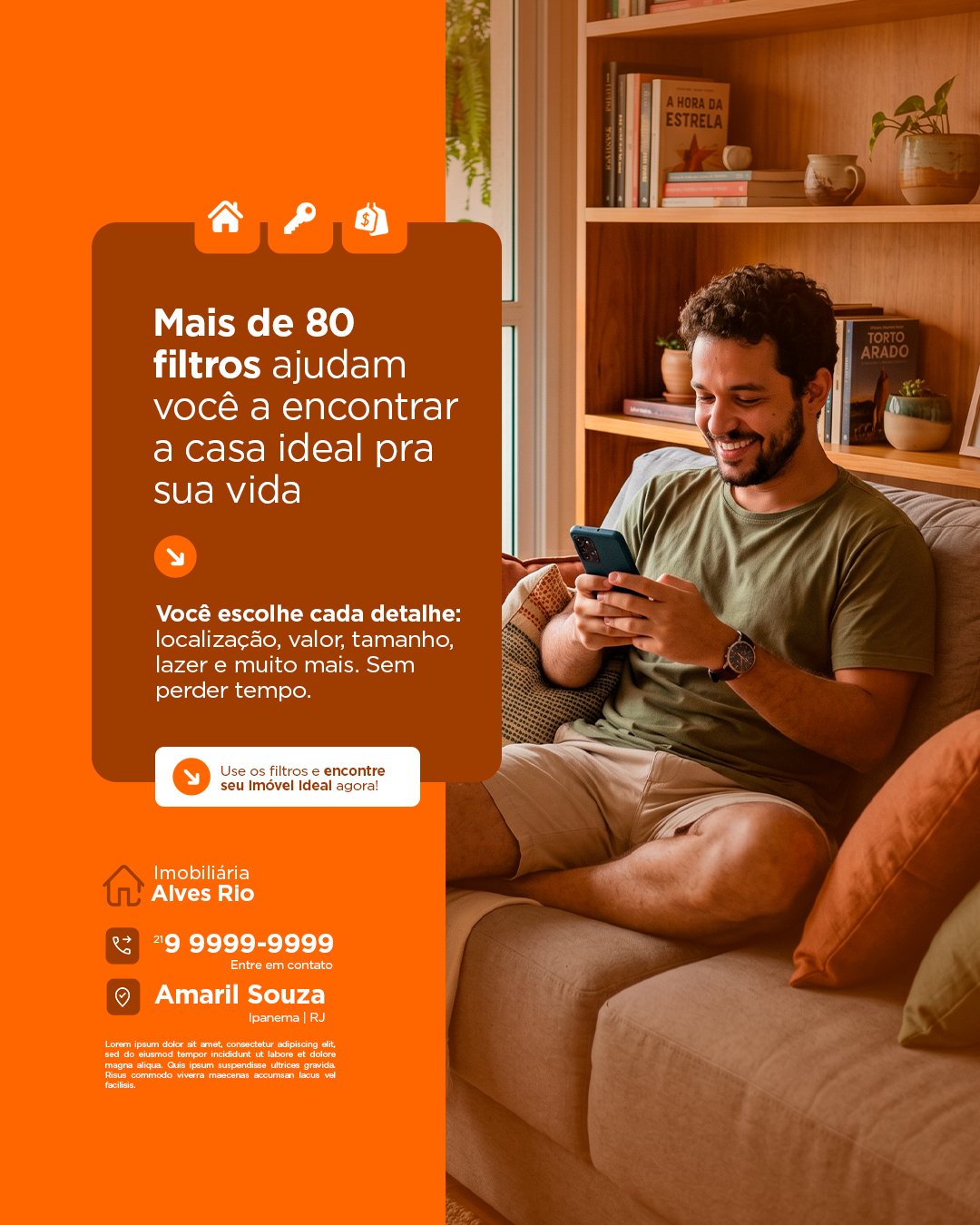 Imobiliária Mais de 80 Filtros Ajudam Você a Encontra a Casa Ideal PSD Editável