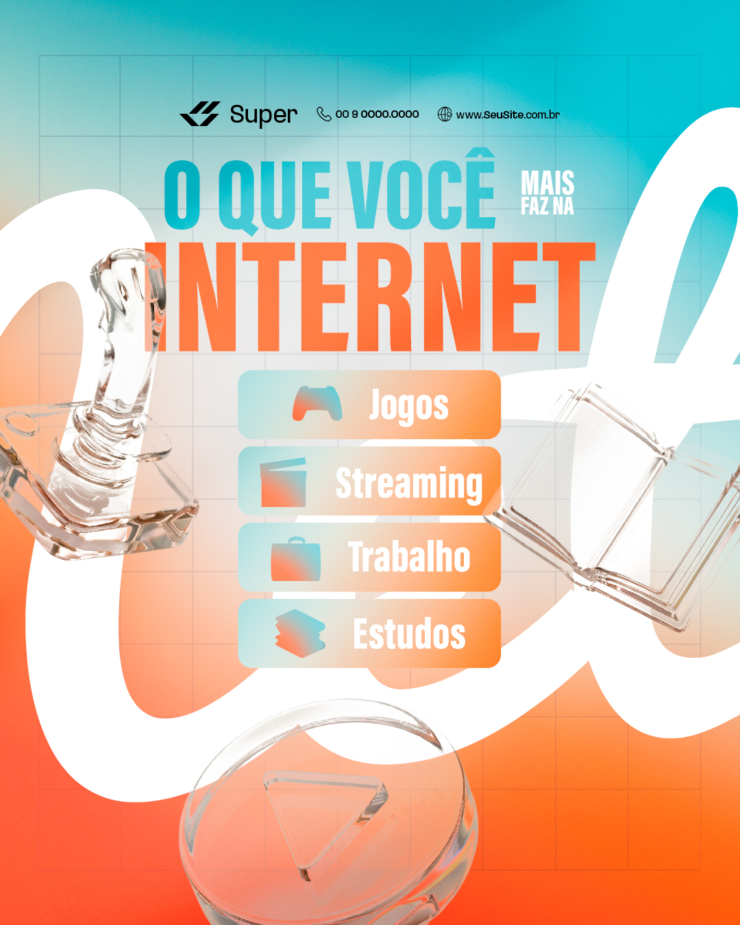 Provedor de Internet O Que Você Mais Faz Na Internet PSD Editável