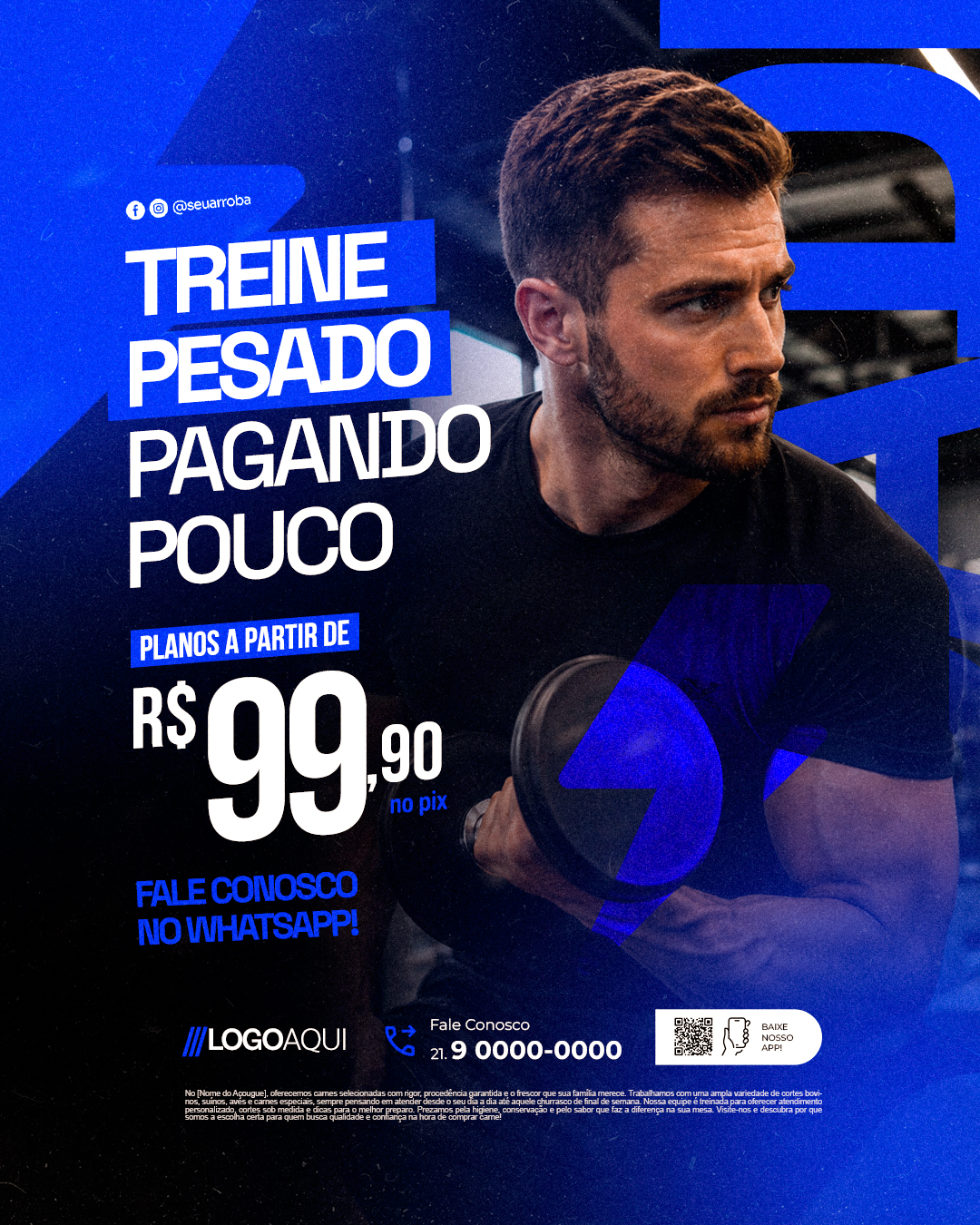 Academia Treine Pesado Pagando Pouco PSD Editável