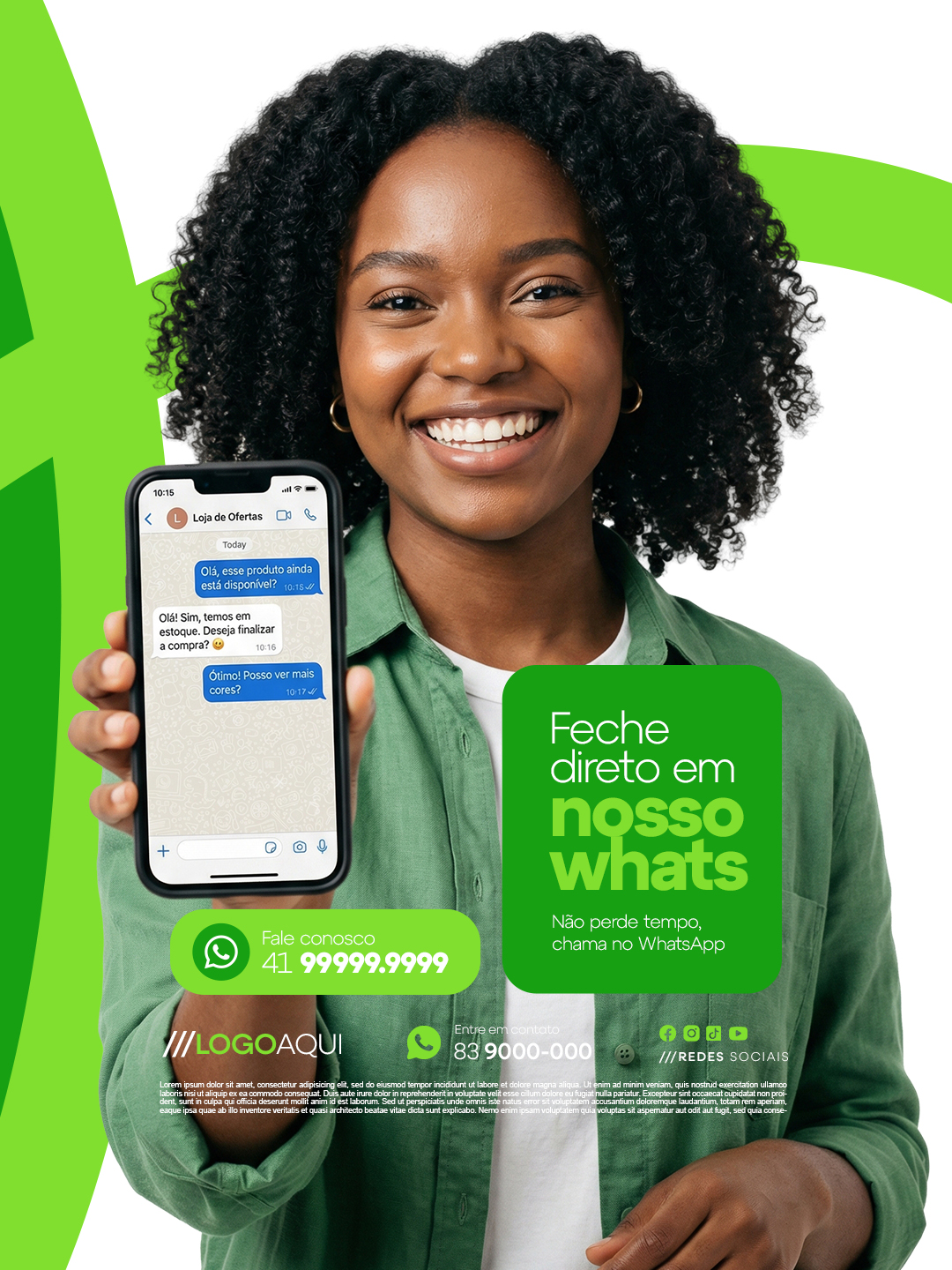 Feche Direto Em Nosso Whats Não Perde Tempo PSD Editável