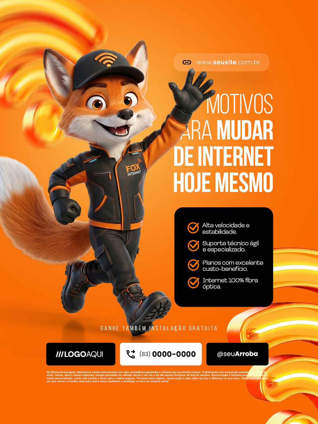 Provedor de Internet Motivos pra Mudar de Internet Hoje Mesmo PSD Editável