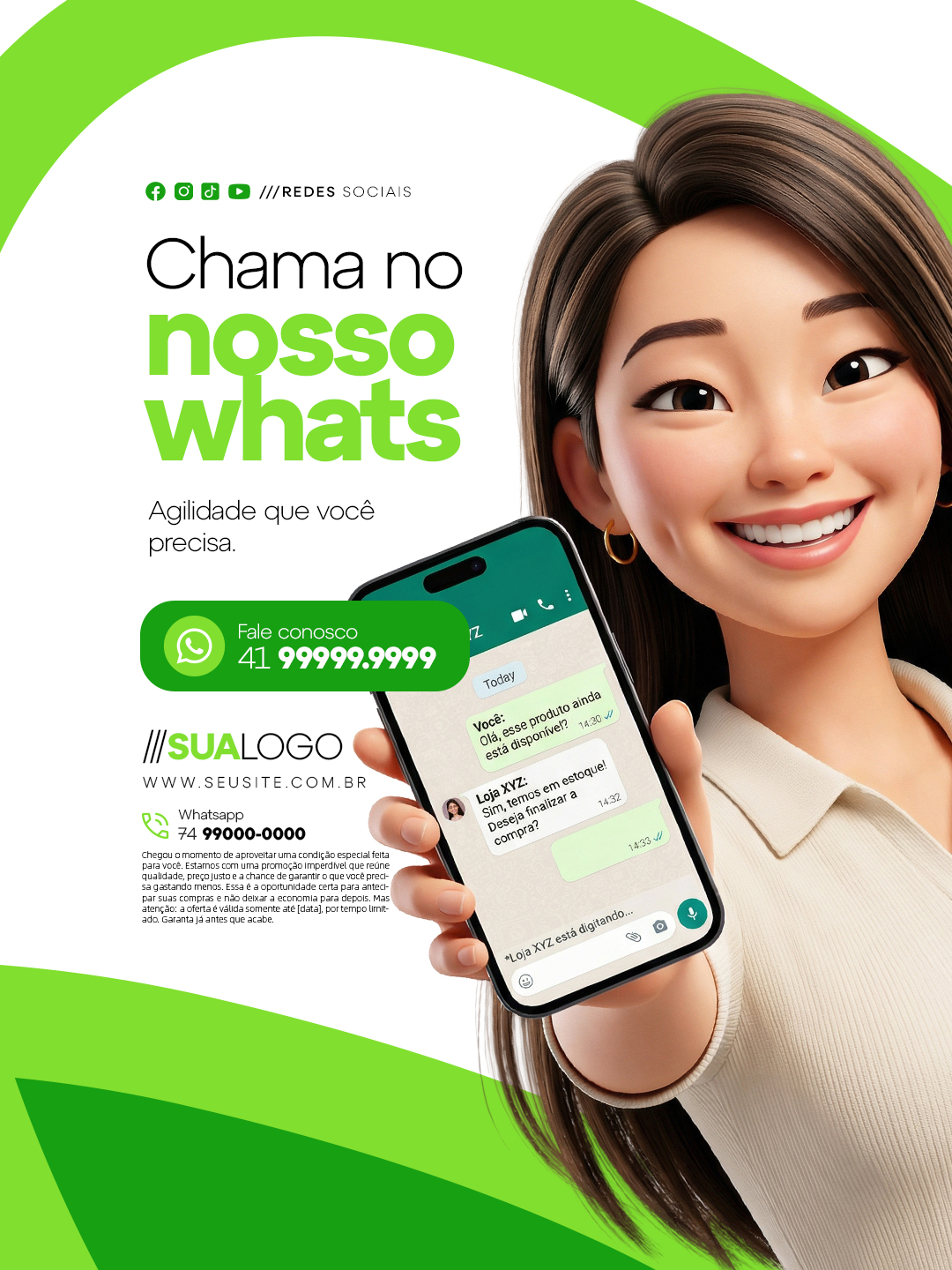 Chama no Nosso Whats Agilidade que Você Precisa PSD Editável