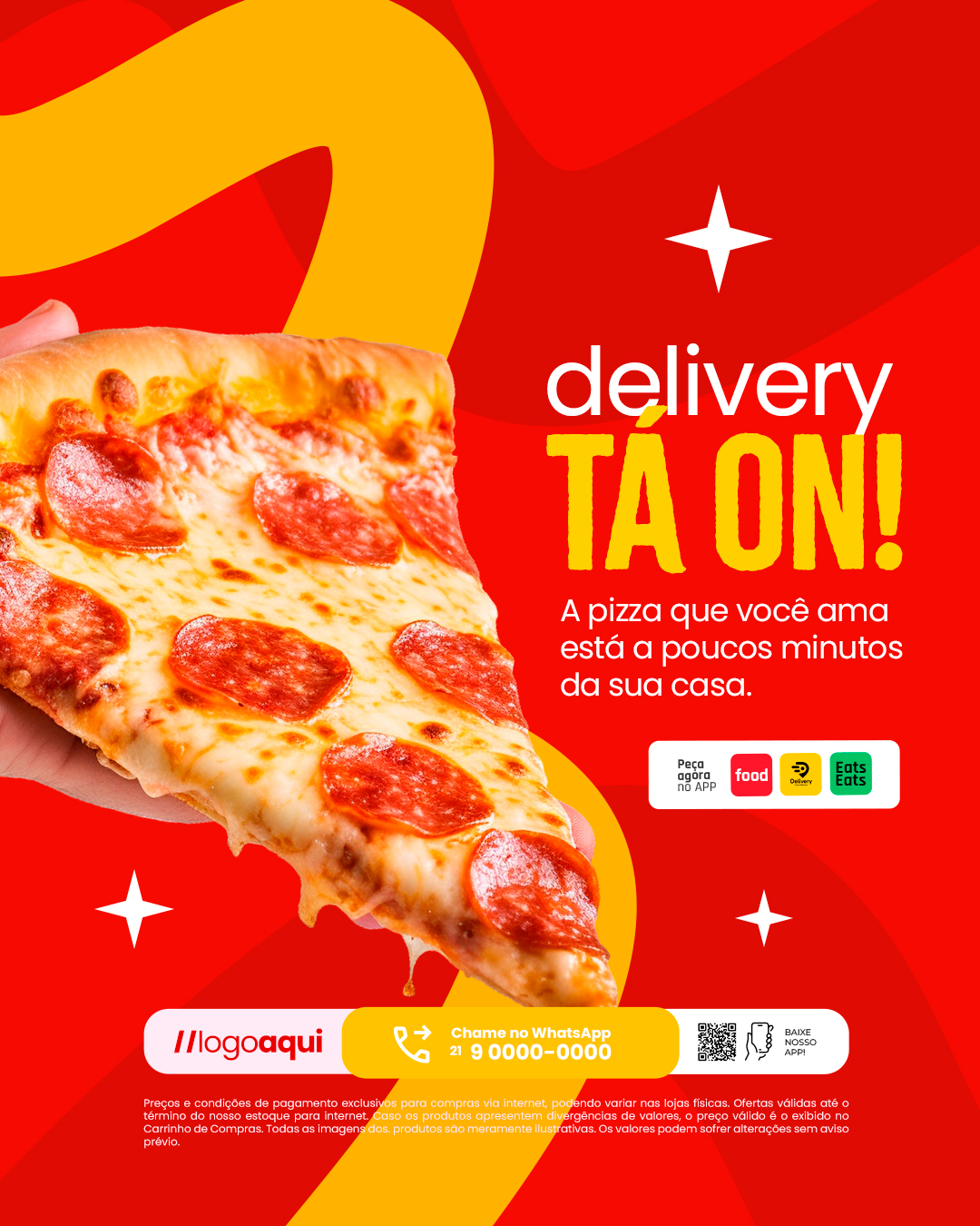 Pizzaria Delivery Tá On A Pizza Que Você Ama PSD Editável