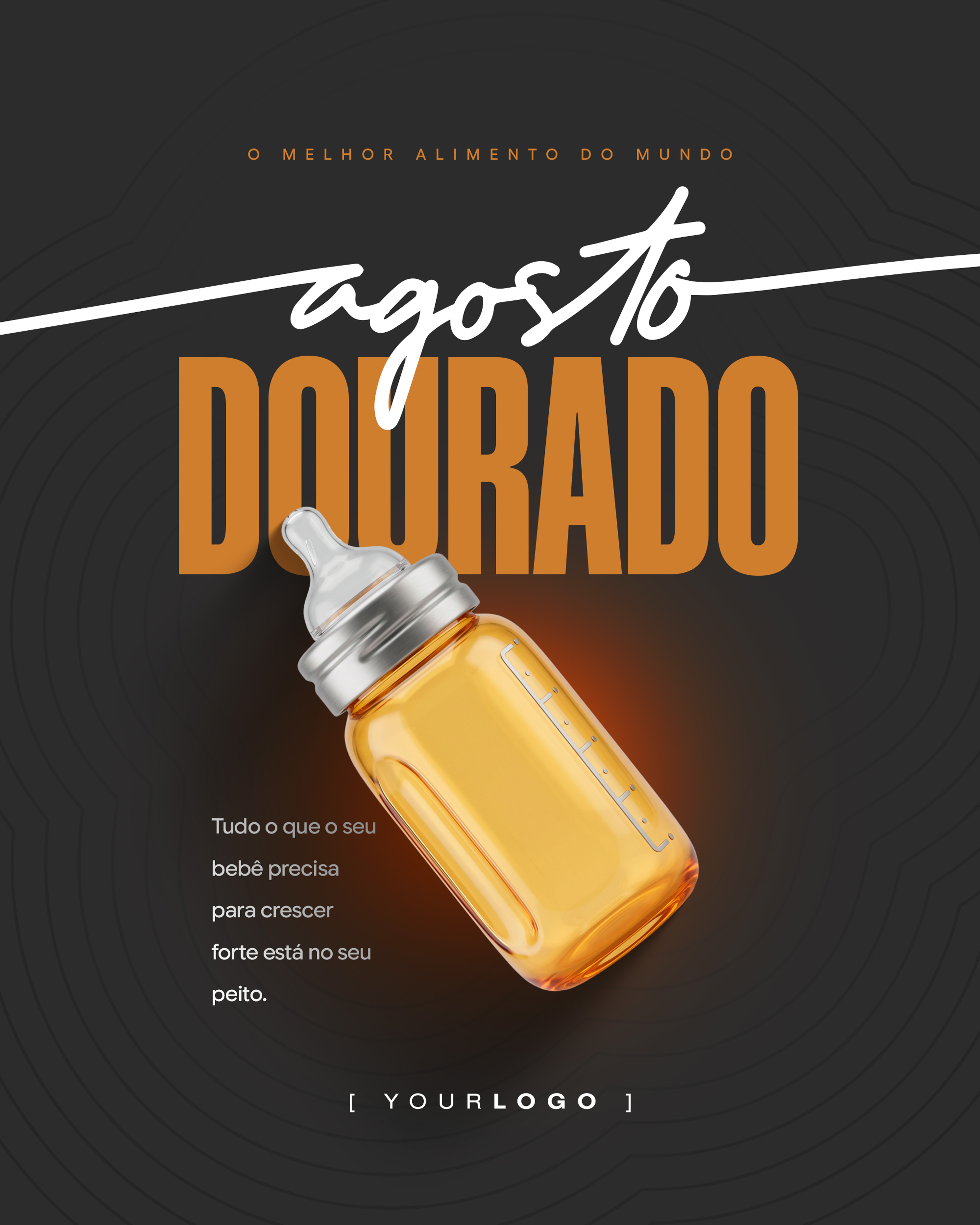 AGOSTO DOURADO MAMADEIRA TEMA ESCURO FLYER DIGITAL PSD EDITVEL