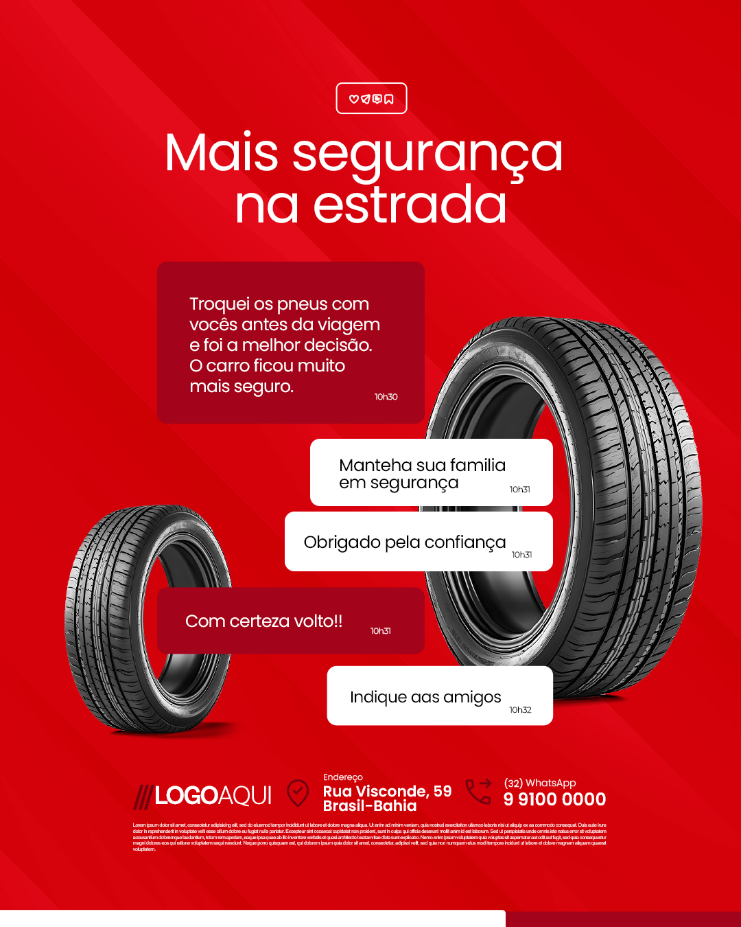 Loja de Pneus Mais Segurança Na Estrada PSD Editável