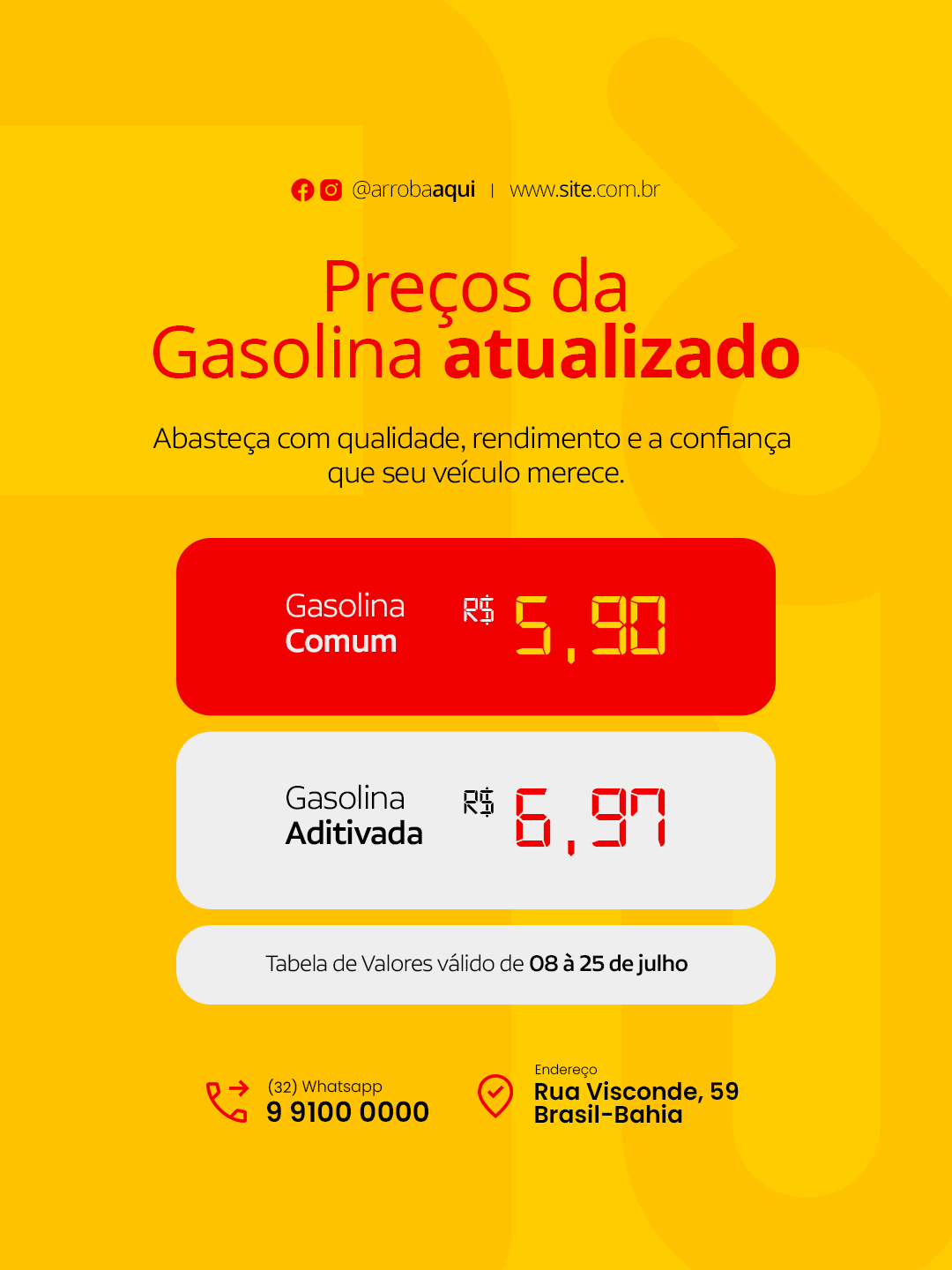 Posto de Gasolina Preços de Gasolina Atualizado PSD Editável