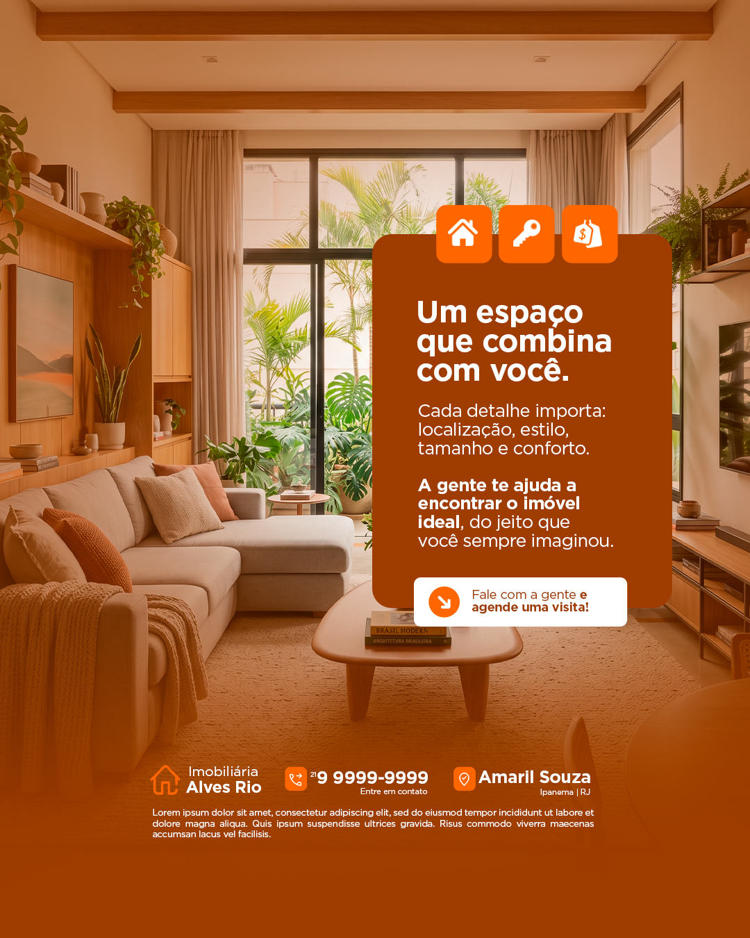 Imobiliária Imóvel Um Espaço que Combina Com Você PSD Editável