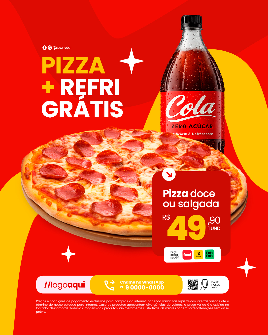 Pizzaria Pizza Mais Refri Grátis PSD Editável