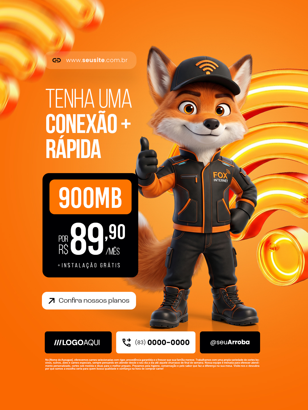 Provedor de Internet Tenha Uma Conexão PSD Editável