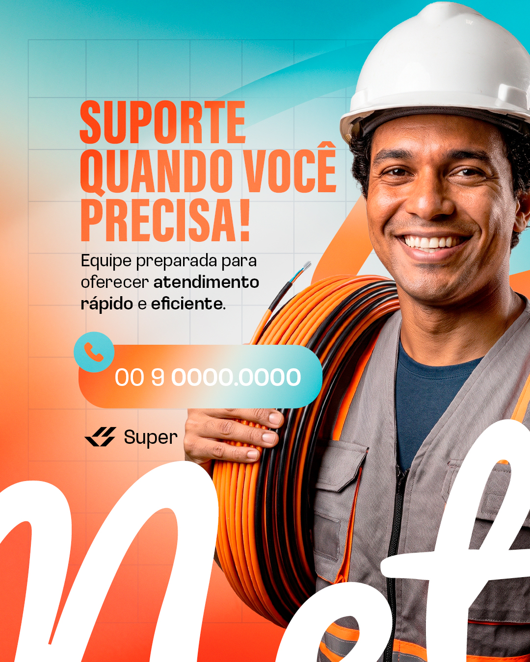 Provedor de Internet Suporte Quando Você Precisa Atendimento Rápido e Eficiente PSD Editável