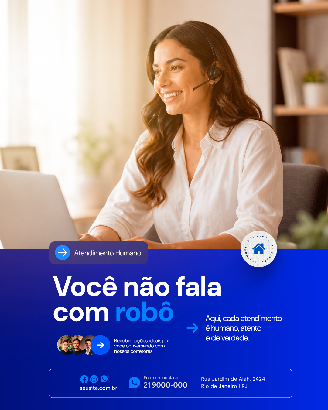 Imobiliária Você Não Fala Com Robô PSD Editável