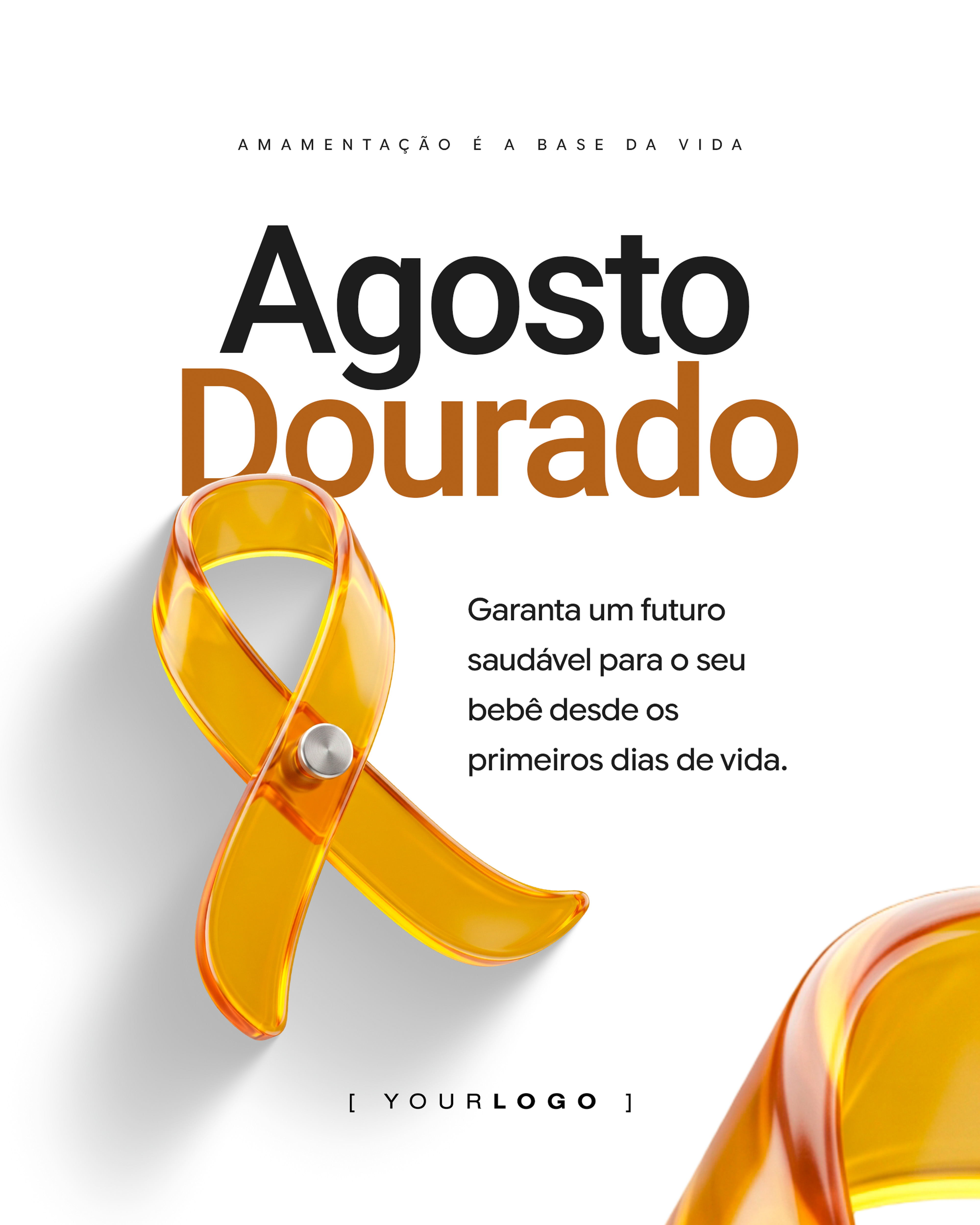 AGOSTO DOURADO AMAMENTAO CARD REDES SOCIAIS PSD EDITVEL
