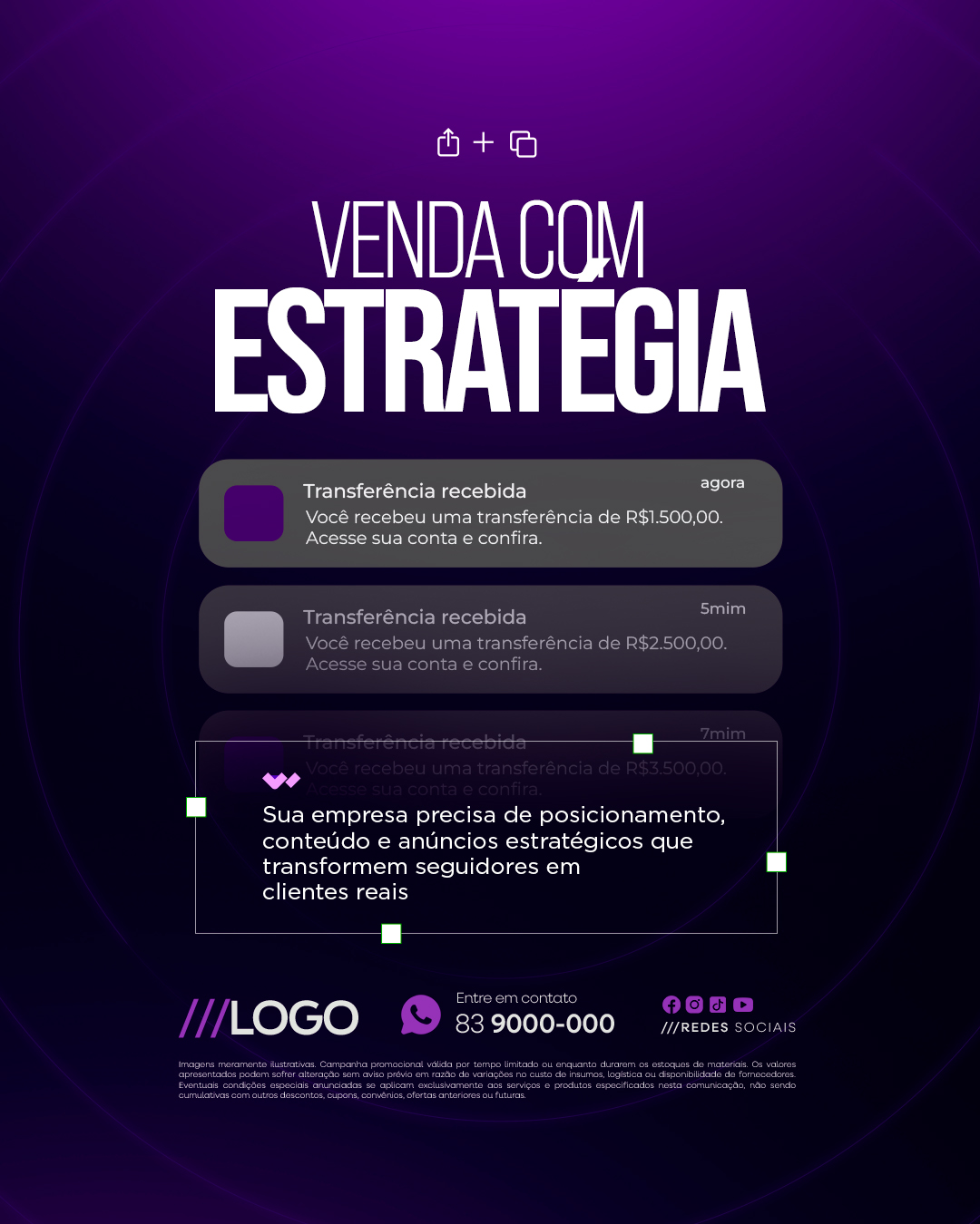 Marketing Digital Venda Com Estratégia PSD Editável