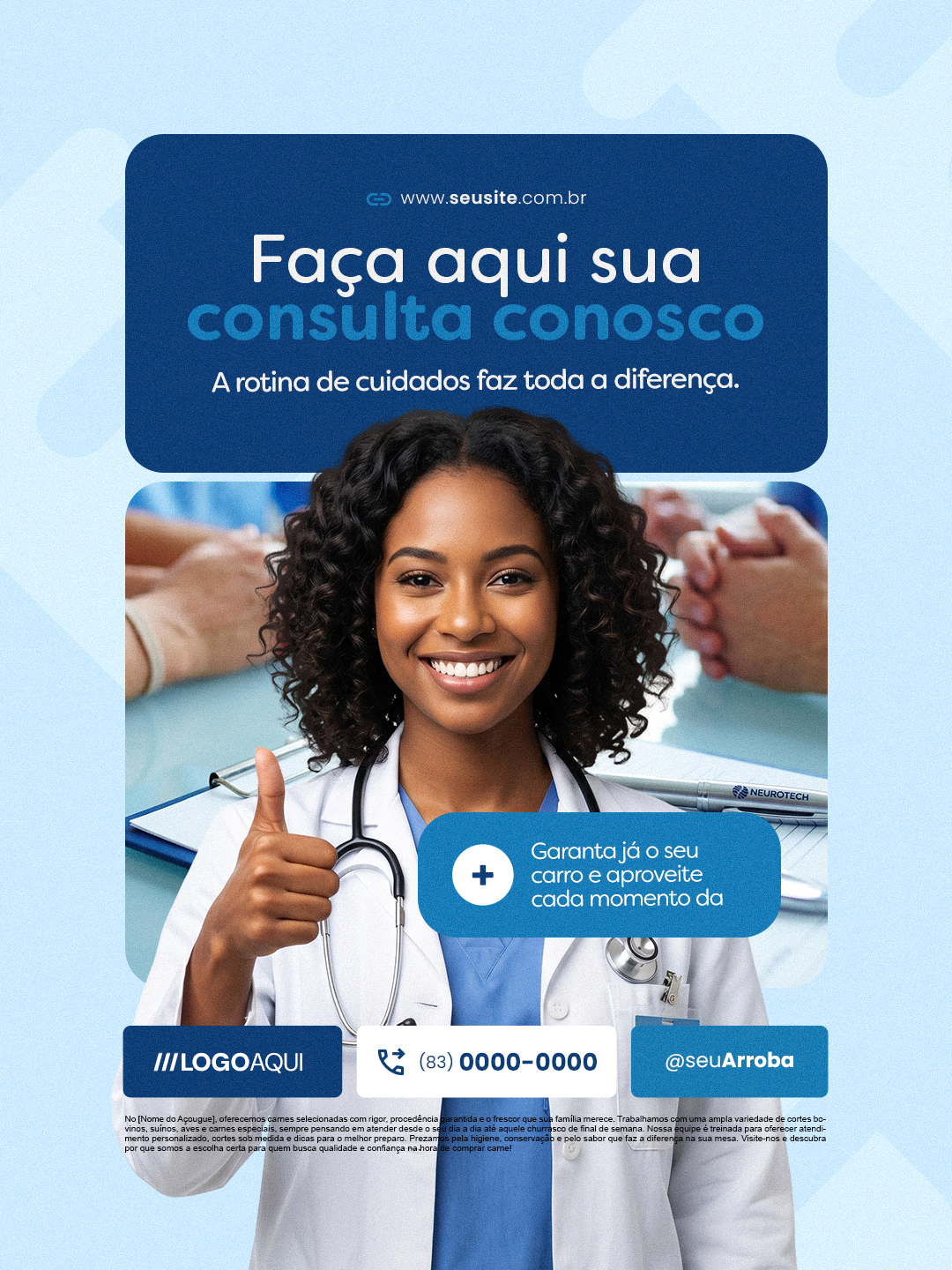 Consultório Médico Faça Aqui Sua Consulta Conosco PSD Editável