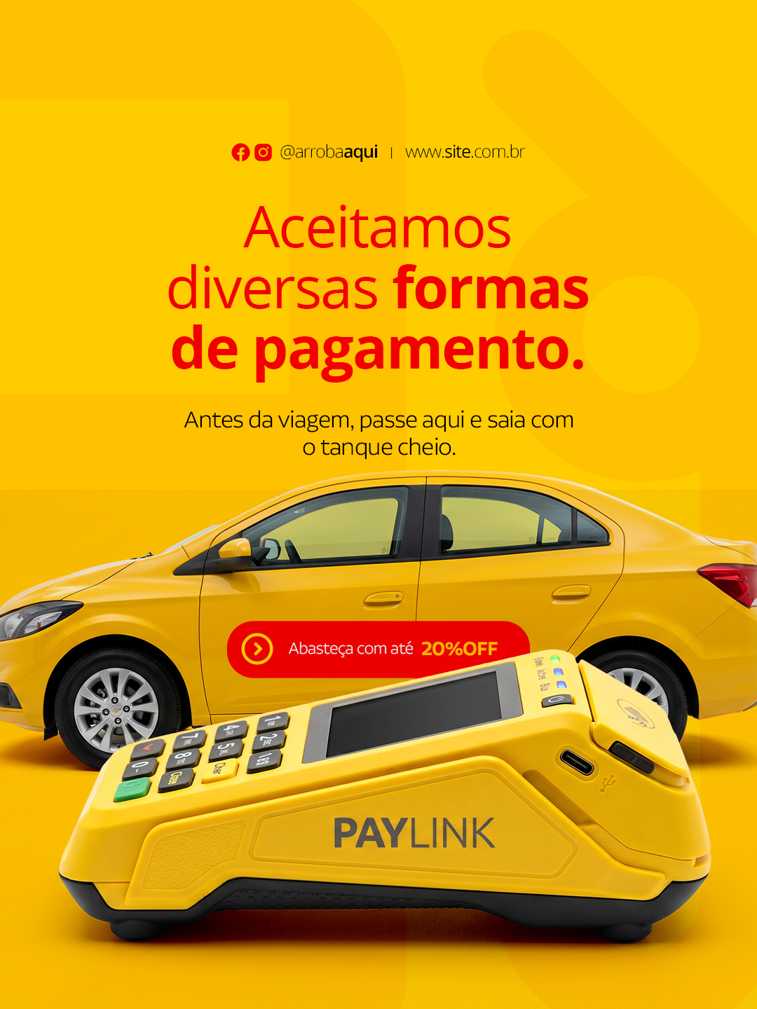 Posto de Gasolina Aceitamos Diversas Formas de Pagamento PSD Editável