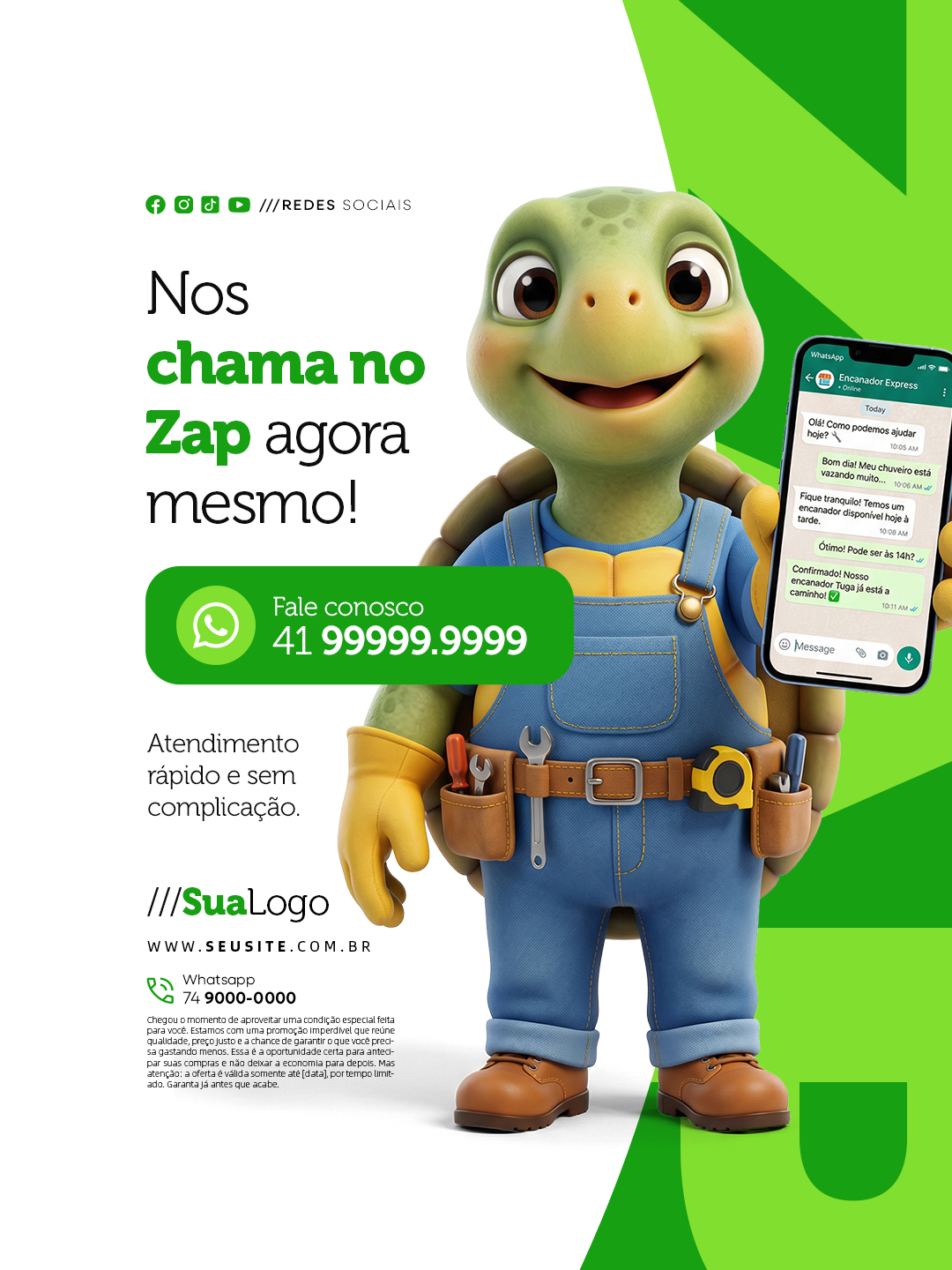 Nos Chama No Zap Agora Mesmo Atendimento Rápido PSD Editável