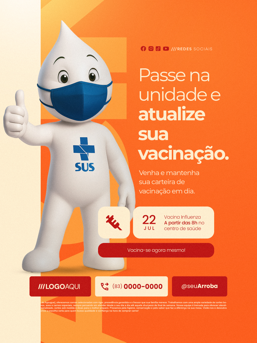 Semana da Vacinação Passe Na Unidade e Atualize Sua Vacinação PSD Editável