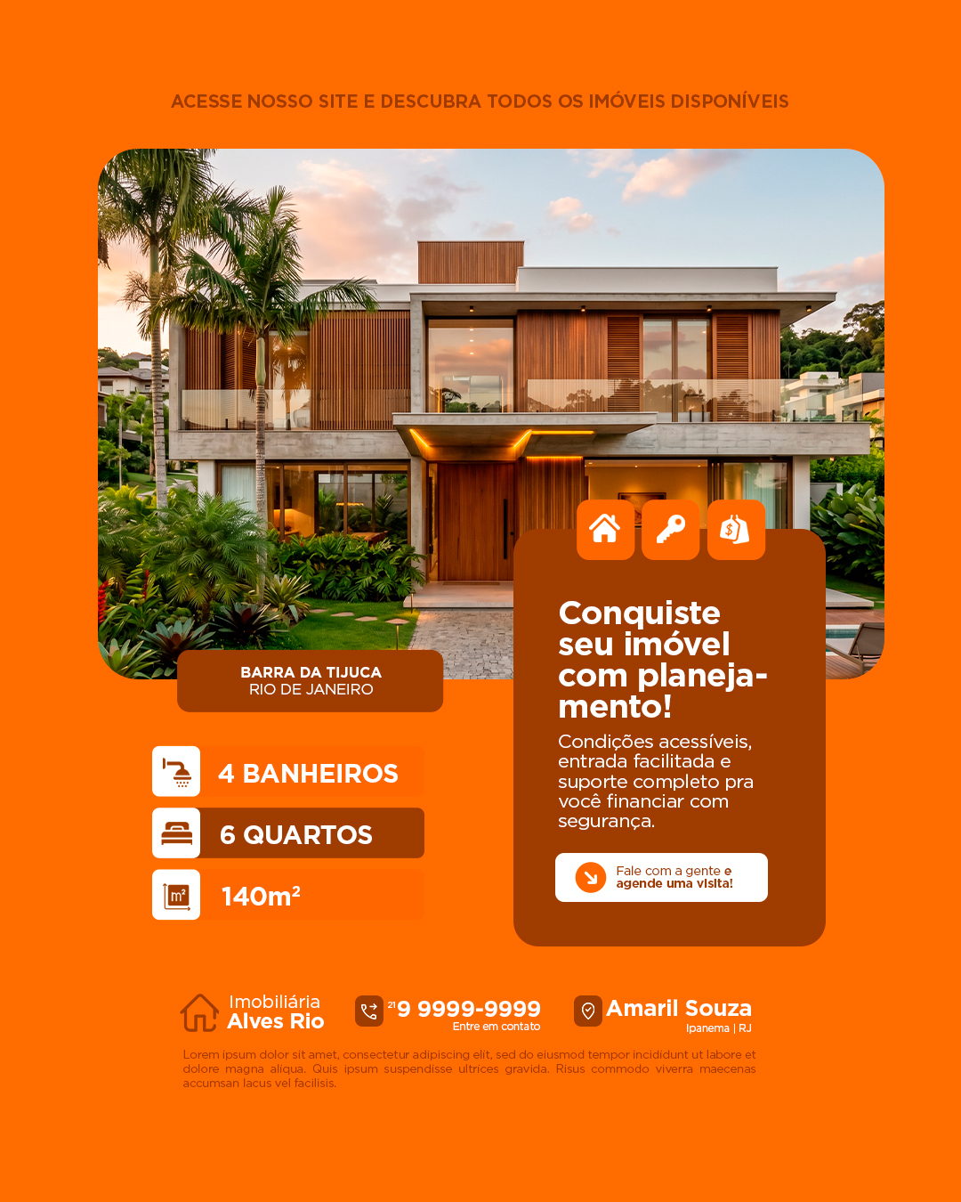Imobiliária Imóvel Conquiste Agora Seu Lar dos Sonhos Com Planejamento PSD Editável
