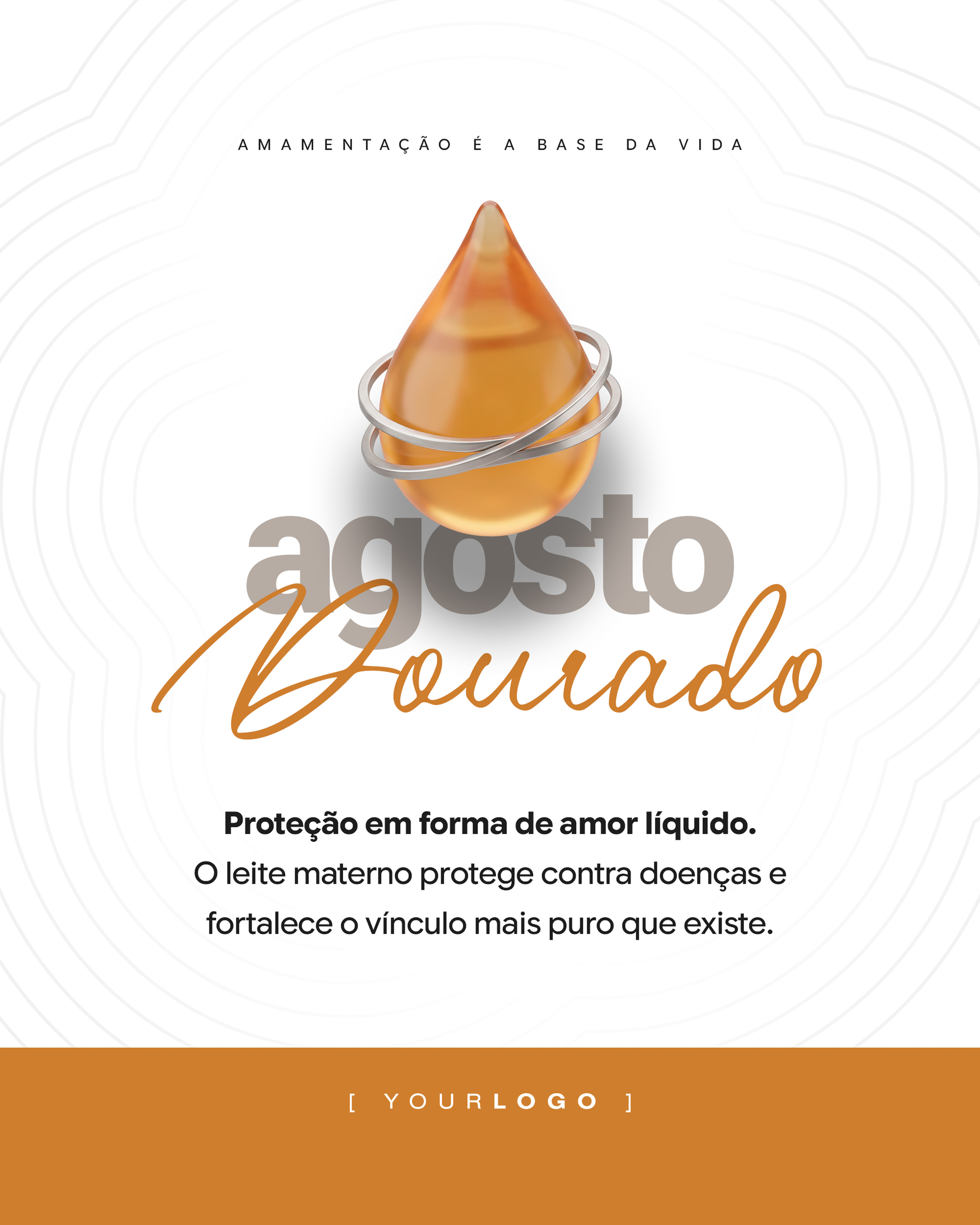 AGOSTO DOURADO GOTA DE LEITE MATERNO BANNER PSD EDITVEL